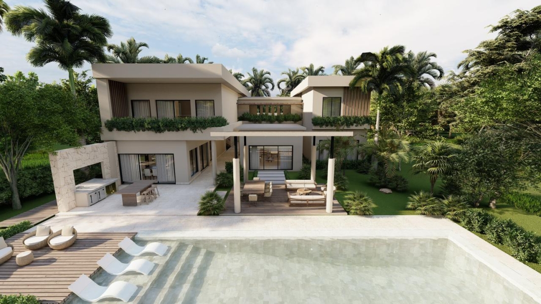 En venta lujosa casa villa en venta en Cap Cana , dos niveles, 7 habitaciones,áreas comunes, terminación de alta Gamma, piscin (1)