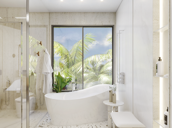 Moderna y minimalista villa casa en venta en Cap Cana, República Dominicana, cerca del Club de playa Edec Rock, frente a punta espada Golf y playa Juanillo (2)