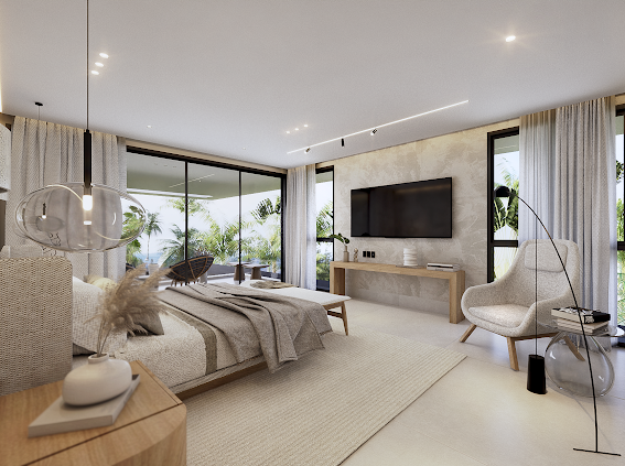 Moderna y minimalista villa casa en venta en Cap Cana, República Dominicana, cerca del Club de playa Edec Rock, frente a punta espada Golf y playa Juanillo (5)